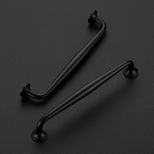 Image of Ravinte 10 Pack 6-1 /4 Inch Matte Black Kitchen Cabinet Handles Solid Zinc Alloy Cabinet Pulls Cupboard & Drawer Handles