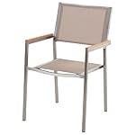 Beliani Gartenset Grosseto 6 Stühle Schwarz/Beige