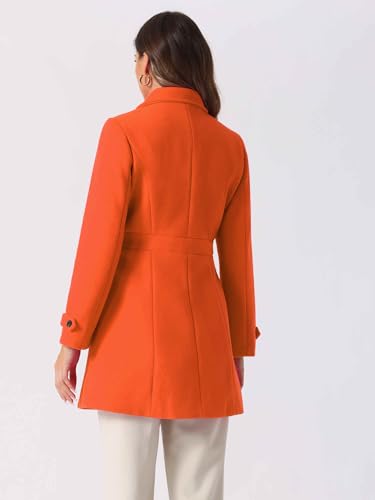Image of Allegra K Women's Winter Classic Overcoat with Pockets Single Breasted Coat | Soft pea coat, Fully lined outerwear, Trendy, Fall office peacoat, Warm casual holiday everyday wear,