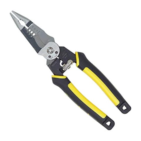 Southwire Tools & Equipment S7N1HD 7-in-1 Multi-Tool Plier: Shears 6-32 & 8-32 Bolts, Grips, Strips 10-14 AWG SOL & 12-16 AWG STR, Bolt Spanner, Bolt Shears, Crimper, Reamer; Heavy Duty Forged Steel Cover