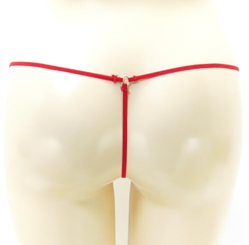 [キャットセレクト] 玉パンツ 玉パン パール 下着 Tバック セクシー ランジェリー 過激 極小 Tフロント o21 赤 F - 画像3