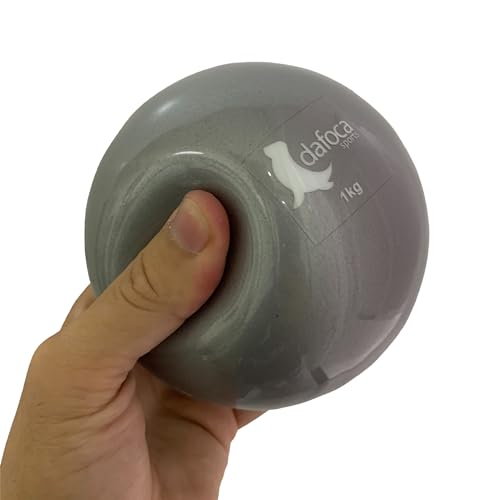Kit 2 Bolas Toning Ball Funcional de Peso 1Kg DS1061 Prata Dafoca Sports