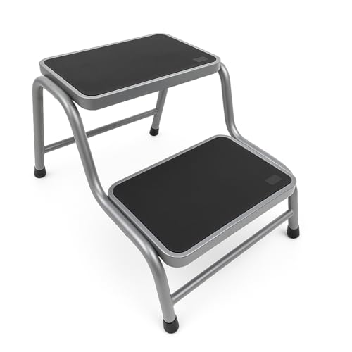 Preiswert & Gut Doppeltrittstufe Wohnwagen aus Stahl – rutschfeste Trittstufe mit 2 Höhen (20/38 cm) Ideal für Camping, Wohnmobil & Caravan 2 Stufen bis maximal 150 kg Traglast