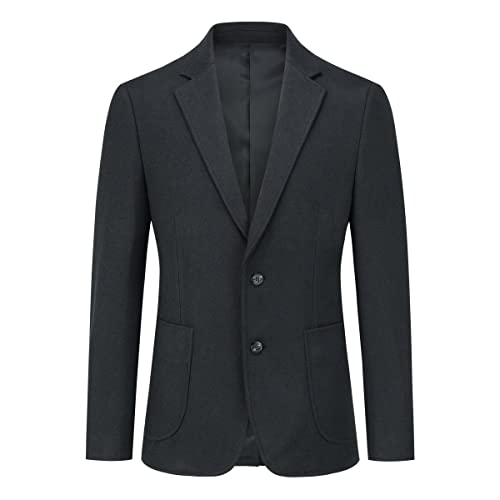 Allthemen Blazer Hombre Regular Slim Fit Chaqueta 2 Botones Traje Cuadros Traje Casual Negro L