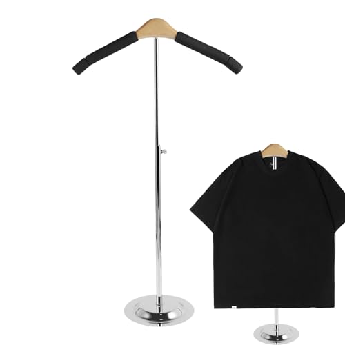 Porte-cintre en métal, présentoir à vêtements, Organisateur de vêtements robuste et antidérapant | Présentoir pour t-shirts pour la stabilité des épaules, réglable pour un usage quotidien au bureau