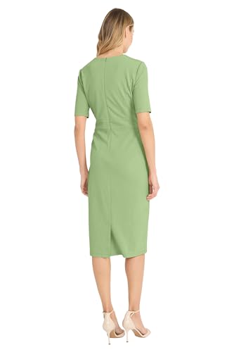 Image of Donna Morgan Women's Curved Waist Seam Crepe Workwear Dress Career Office Desk to Dinner Event Occasion Guest of