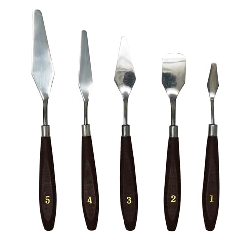Dapetz® 5 Pièces Couteaux Peinture Palette - Spatule Peinture Acrylique et Huile - Kit Artiste Professionnel pour Peinture sur Toile et Modèles