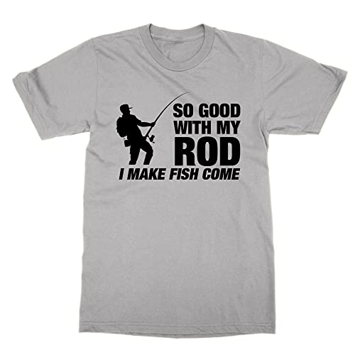 T-shirt de pêche drôle gris taille S à offrir pour la fête des pères