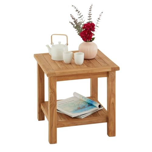 IDIMEX Tavolo da giardino MANILA in legno di teak, colore teak naturale, robusto e resistente alle intemperie, perfetto per balcone e terrazza, tavolo da giardino in legno e balcone.