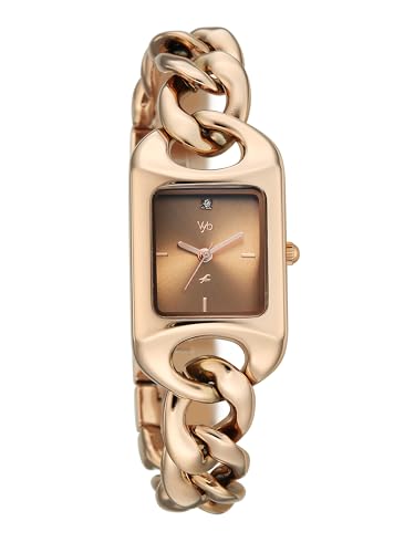 Image of Fastrack Vyb Prodigy with Quartz Analog Mocha Brown Dial Rose Gold Alloy Strap Watch for Girls - FV60125WM02W