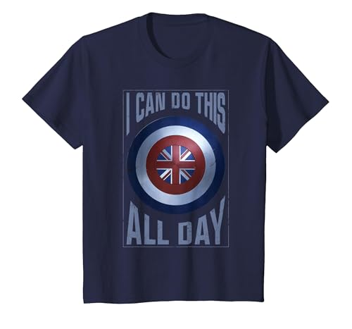 Image of Marvel Doctor Strange Multiverse of Madness Captain Carter T-Shirt, Youth, Navy Blue, Large