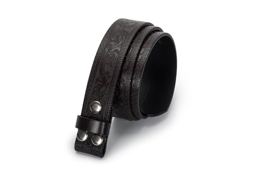 Replacement Western Cowboy Belt Strap - No Buckle PU Leather Waist Belts without Buckle for Men(for 33" to 39" Waist)2