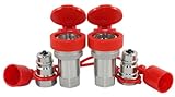 1/2'' Ag Hydraulic Tractor Quick Connect Couplers Hydraulic Quick Connect Couplings Replace NV 12 NPT M/F ISO7241-1A /ISO5675 LSQ-S1-04 1/2'' NPT 2 Sets with Red Dust Caps