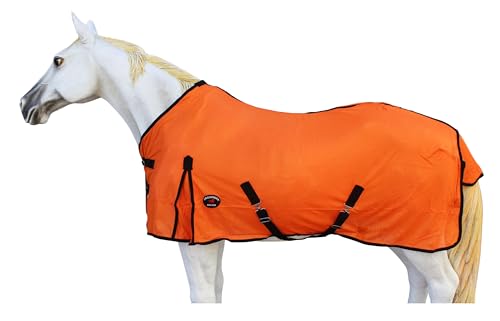 Image of Challenger Horse Mesh Summer Fly Sheet Spring Airflow Orange 7309