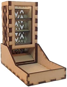 Mini Dice Tower and Tray v4 Glass Green Acrylic Window Laser Cut MDF Unique Gift