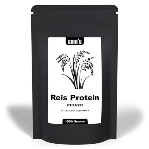 Reisprotein Pulver von SAM'S - Hochwertiges veganes Proteinpulver - pflanzliches Eiweißpulver - nicht aromatisierter Vegan Protein Pulver Geschmack - Made in Germany (Arttypisch/neutral, 1000g)