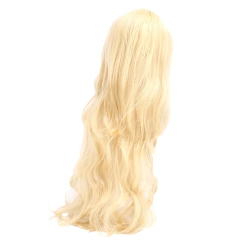 Peruca Longa Loira Encaracolada, Resistente Ao Calor, Longa Loira Ondulada, Peruca Cosplay Com Franj