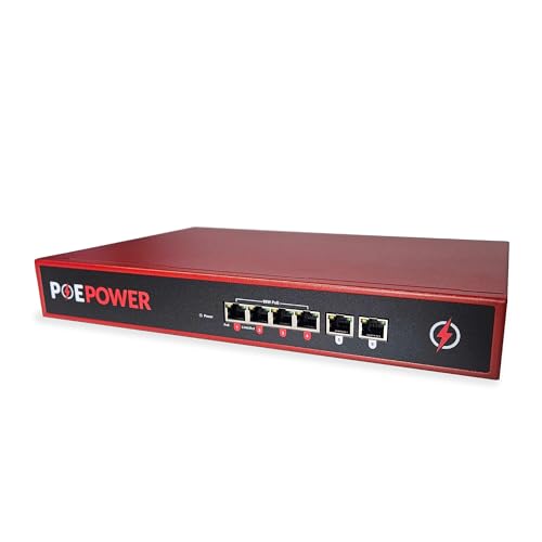 Image of 4 Port Unmanaged 802.3bt POE++ Extreme Power Gigabit POE Switch, Full 90 Watts on Each Port, 380 Total Watts Budget, 2 Additional Ethernet Uplinks, 10 /100 /1000, UL Listed TAA Compliant