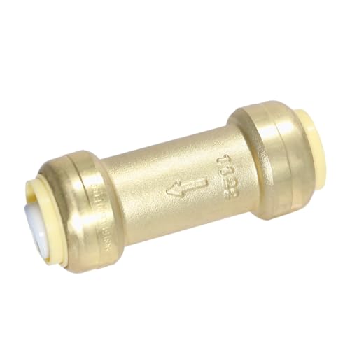 1 Piece XFITTING 3-4 x 3-4 Push Fit Check Valve, Certified to NSF ANSI61, Brass, Plumbing Fitting, For Copper, Pex, CPVC, 1 Pack