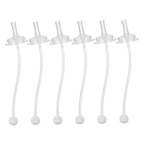 Gatuida 6 Piezas Accesorios Para Pajitas De Biberones Reemplazo De Pajita De Botella De Agua Biberón De Reemplazo De Pajitas Para Transparente Gel De Sílice