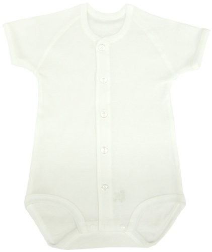 ベビーストーリー フライス無地 半袖前開きコンビシャツ 60cm 白 T10502 日本製