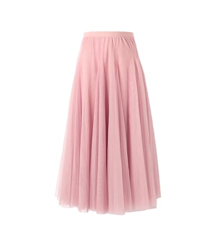 BrightGlow Langer Maxi-Tüllrock Damen A-Linie Midi Rock Unterrock...