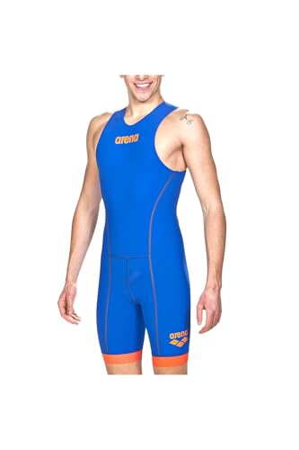 ARENA Herren Triathlon Anzug ST 2.0 mit Rückenreißverschluss, royal/Orange, M