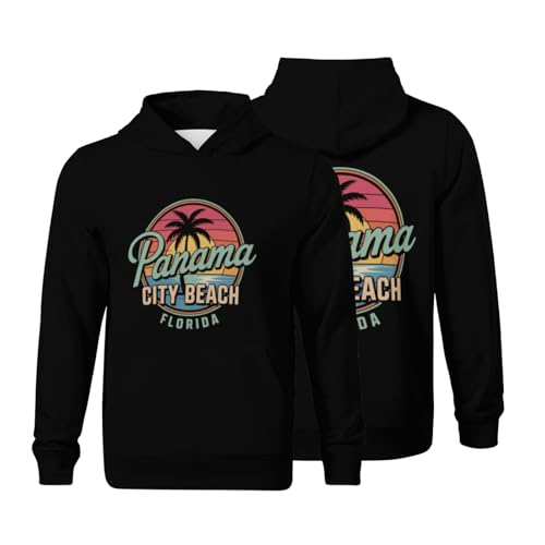 Kids Panama City Beach Florida Boys Girls Lightweight Kangaroo Pocket Fleece Hoodies