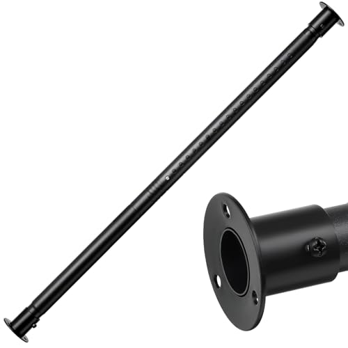 Tringle Vêtements Extensible, 43-139cm Tringle à Vêtements avec Base Ronde Réglable en Acier Inoxydable, Rail pour Suspendre des Cintres et Habillement...