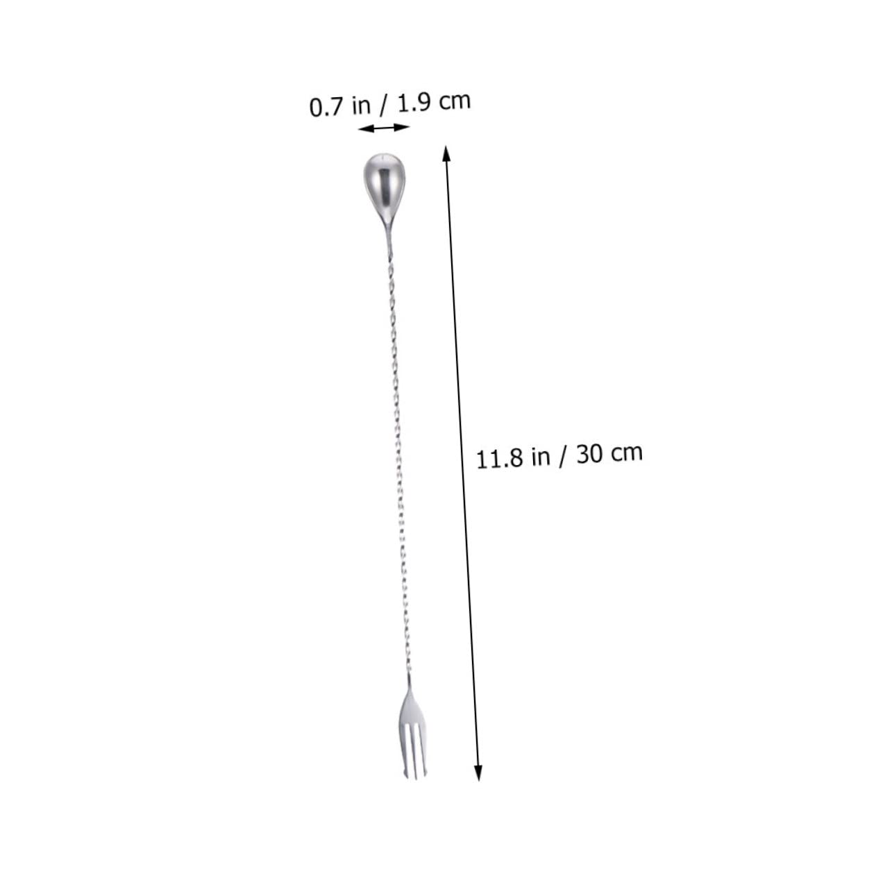Healifty 2Pcs Cocktail Stirring Spoons Long Handle Stainless Steel Drink Stirrer Multi Function Mixing Sticks for Cocktails Ice and Beverages