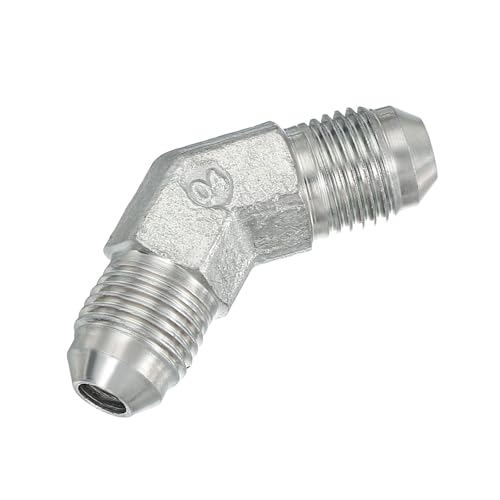 Image of PATIKIL Hex Reducing Nipple Connectors Pipe Adapter 1 /2 inch Male 37 Flare JIC x 1 /2 inch g Male 45 Adapter, Pipe Fitting Reducer Nipple Adapter Plated Steel Hydraulic Fitting