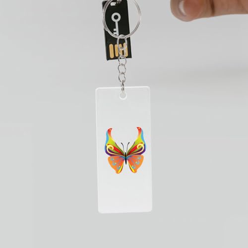 Llavero acrílico rectangular Kisangel blanco para manualidades 8