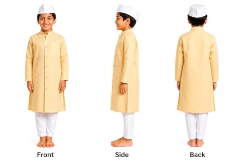 Image of Raj Costume Freedom Fighter Costume for Kids | Independence Day Fancy Dress | Patriotic School Function Dress | Boys & Girls