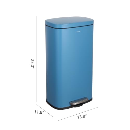Image of happimess Curtis 8 Gal Step Trash Can Soft Close 25 inch, Bright Cobalt Blue