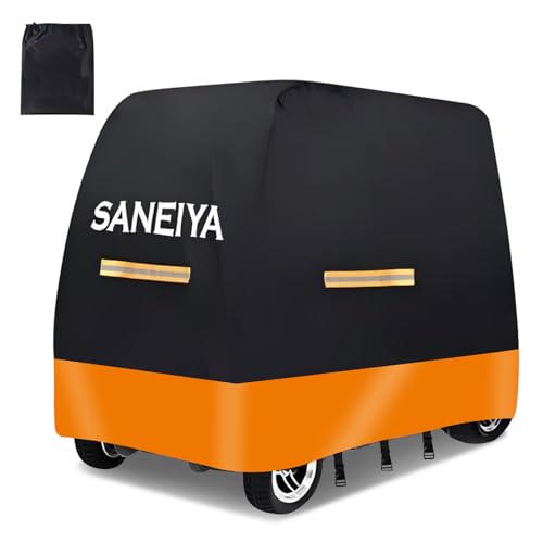 Mobility Scooter Covers for Outside Storage, 210D Oxford Dual Color Patchwork Logo Rain Cover Waterproof, Elastic Strap and Reflective, 3 Buckles with Storage Bag (140 * 66 * 91cm) (140x66x91)