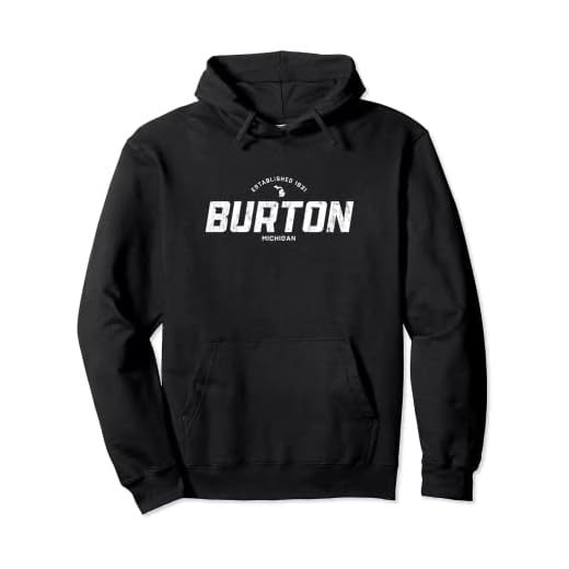 Burton Michigan MI Vintage Athletic Sport Logo Felpa con Cappuccio