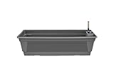 Blumenkasten Milano 80 cm lang Farbe Anthrazit mit Wasserspeicher und Wasserstandsanzeige Pflanzkasten für Balkon und Garten witterungsbeständig für Innen und Außen