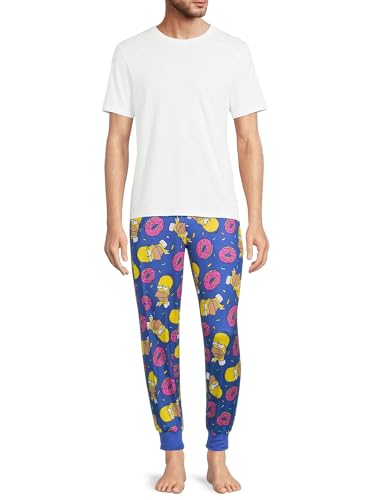 The Simpsons Homer Sprinkles Men's Lounge Jogger Pants, Blue2
