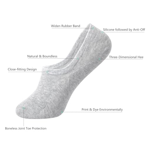 Image of DIBAOLONG Womens No Show Socks Non Slip Flat Boat Line Low Cut Socks (6-12 Packs)