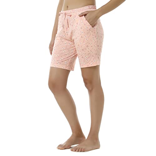 Image of Amante Womens Pink Cherry Printed Relaxed Fit Sleep Shorts