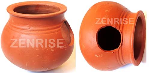 ZENRISE® Clay Pot mud House for Birds for Egg Laying and Breeding, 15 cm - 2 Piece