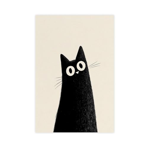 Toile chat rétro grand format pour embellir un mur vide de chambre enfant