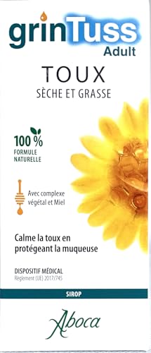 Aboca GrinTuss Adult - Sirop Toux Sèche et Grasse, 180g