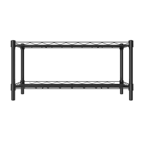 Image of 2-Shelves Heavy Duty Steel Storage Rack | Multipurpose Shelving Unit for Kitchen, Home & Utility