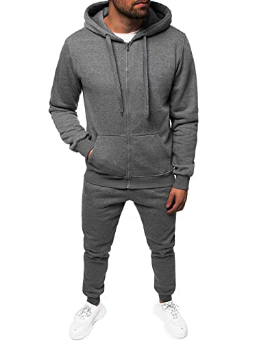 OZONEE Herren 2-Teilig Set Kapuzenpullover + Jogginghose Jogginganzug...