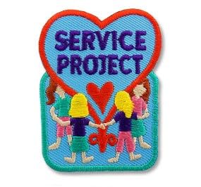 Girl Community Service Project Fun Patches Crests Badges Guides Heart Iron on Patch