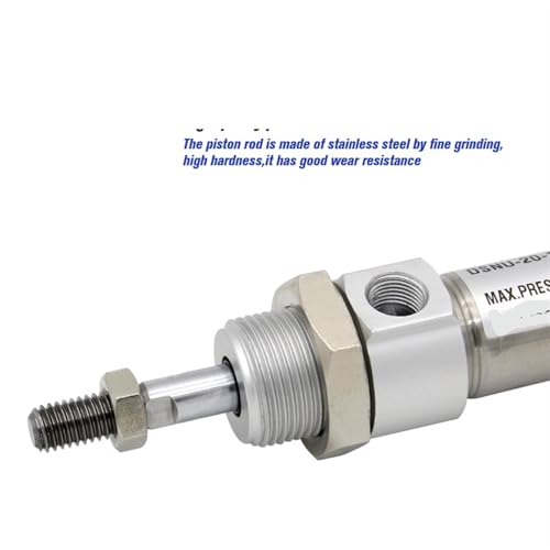 Cilindro neumático DSNU-12 mini de acero inoxidable con carrera regulable de 1 pieza 4