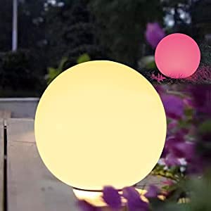 shumi Solar Ball Light-12inch LED Outdoor Table Lamp, 10 RGB Colors and Dimmable Globe Light with Remote,Decor for Nursery Patio Garden Yard Beach Pathway