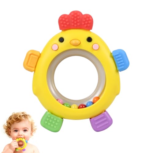 Image of Baby Teething Toy Silicone Teething Toys Bath Toy for Babies 0-6 Months Chick Baby Chew for Sucking Needs