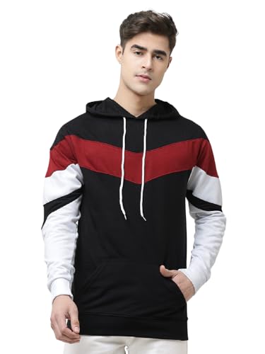 Image of LEOTUDE Men's Full Sleeve Hooded Sweatshirt Material Loopknit